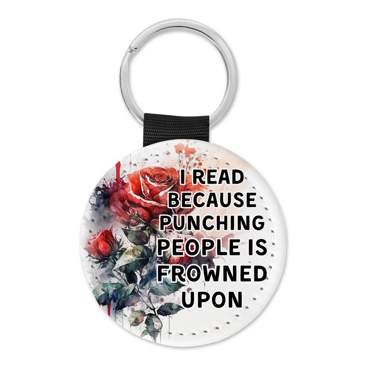 I Read Because Punching People Is Frowned Upon | Book Lovers Keyring - The Pretty Things.ca