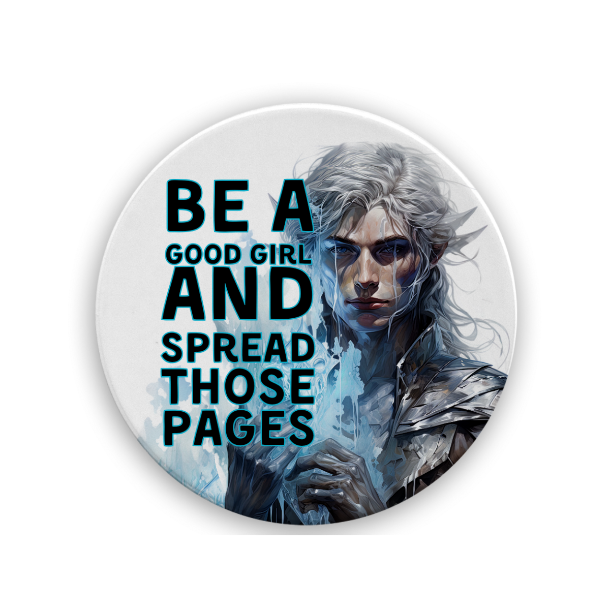Be A Good Girl And Spread Those Pages (Dark Elf) | Drink Coaster - The Pretty Things.ca