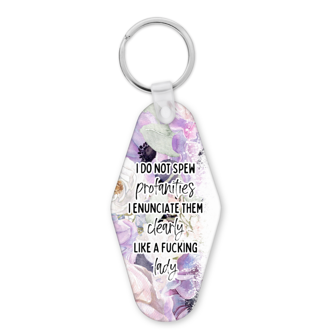 I Do Not Spew Profanities | Motel Keyring - The Pretty Things.ca