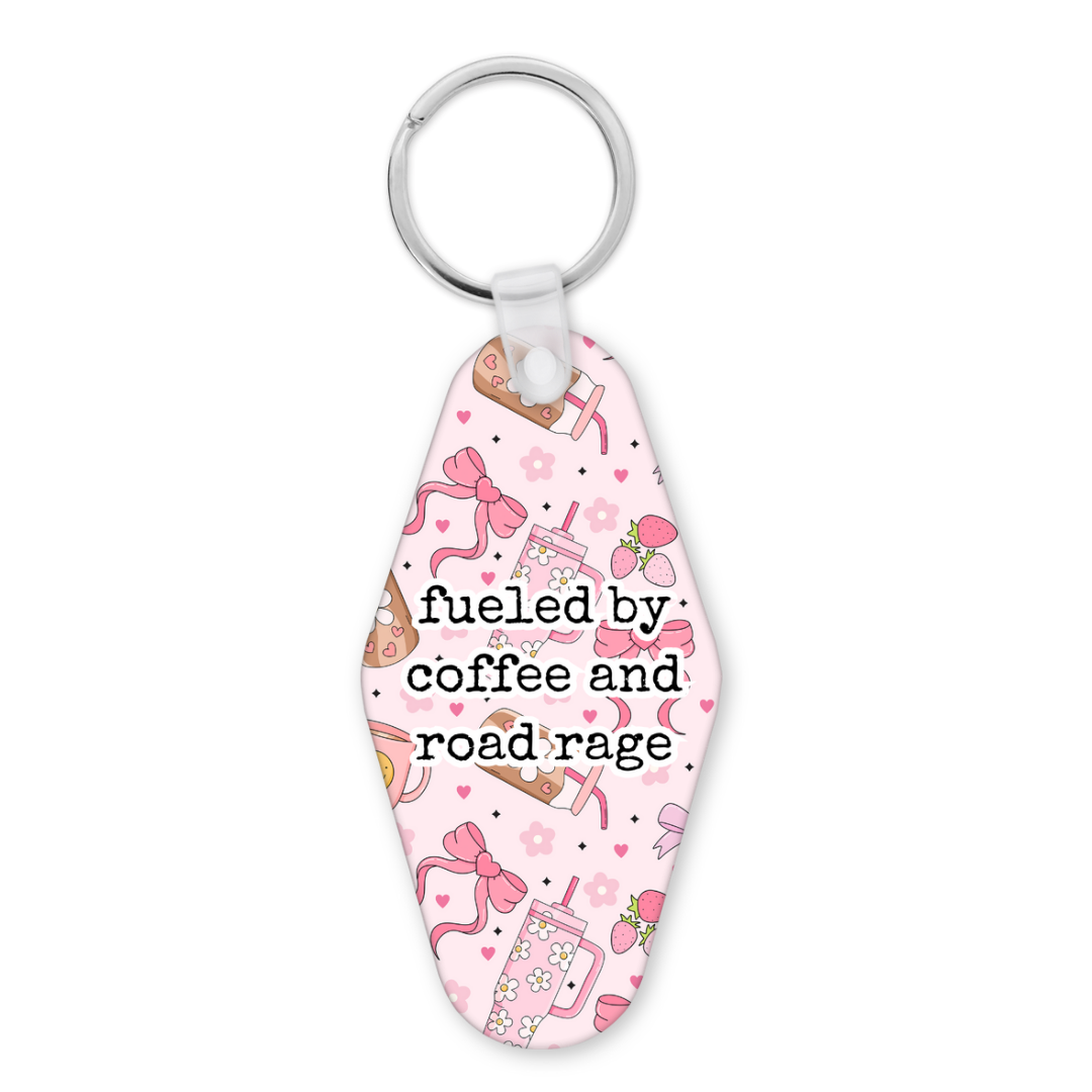 Fueled By Coffee And Rage | Motel Keyring - The Pretty Things.ca