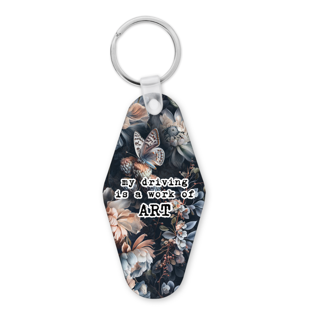My Driving Is A Work Of Art | Motel Keyring - The Pretty Things.ca