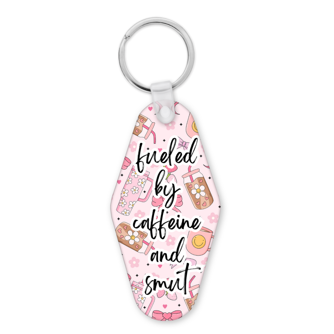 Fueled By Caffeine And Smut | Motel Keyring - The Pretty Things.ca