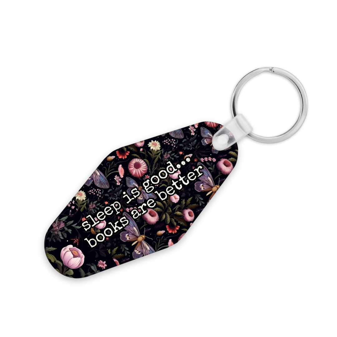 Sleep Is Good Books Are Better | Motel Keyring - The Pretty Things.ca