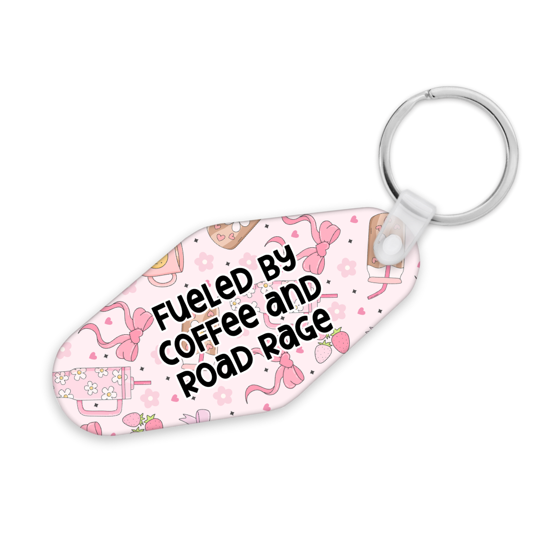 Fueled By Coffee And Rage | Motel Keyring - The Pretty Things.ca