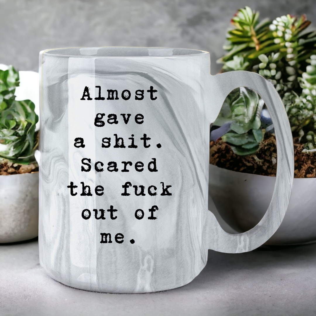 Almost Gave A Shit | Marble Mug - The Pretty Things.ca