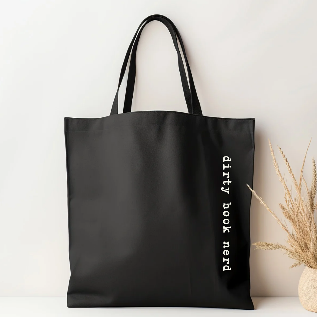 Dirty Book Nerd | Black Cotton Canvas Tote - The Pretty Things.ca