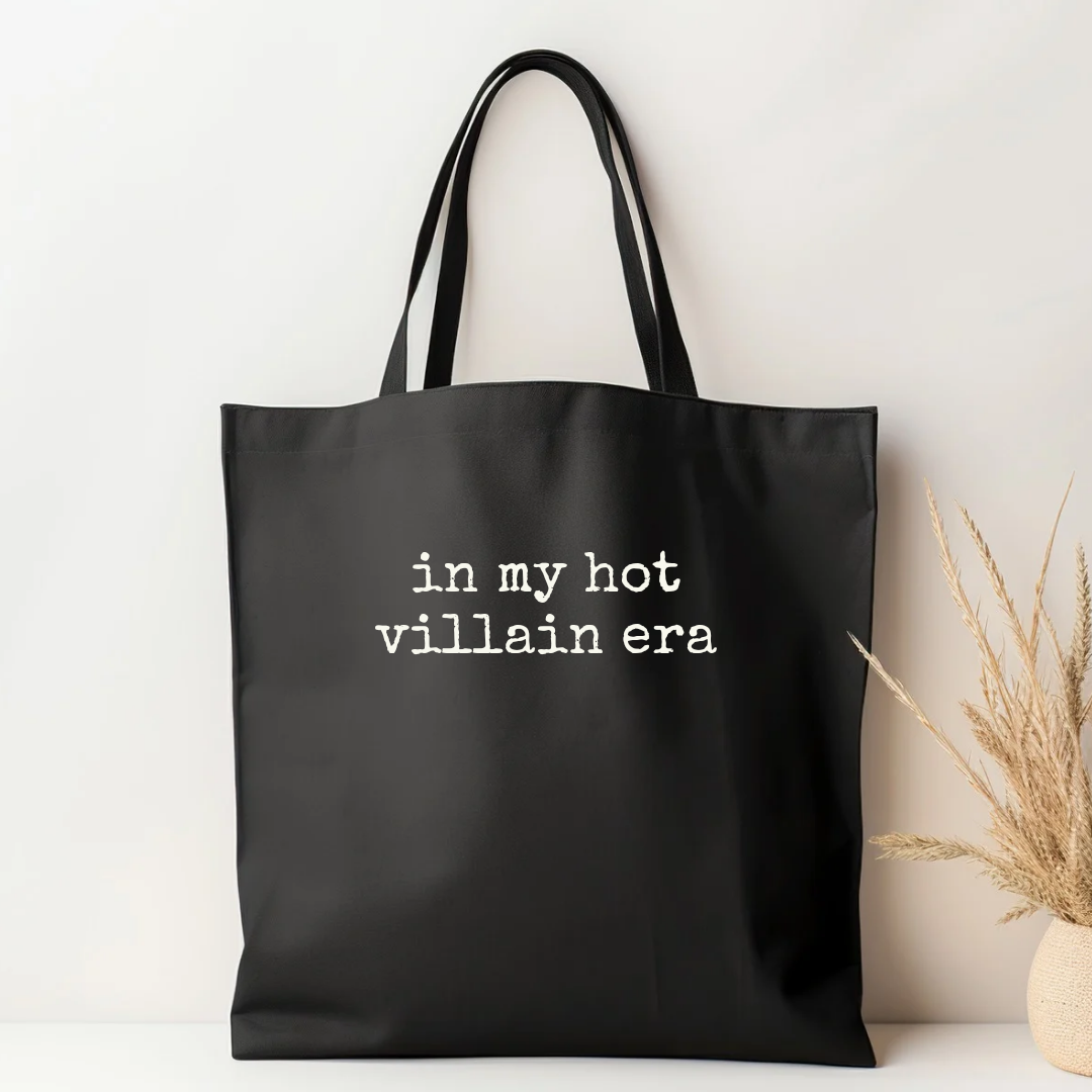 In My Hot Villain Era | Black Cotton Canvas Tote - The Pretty Things.ca