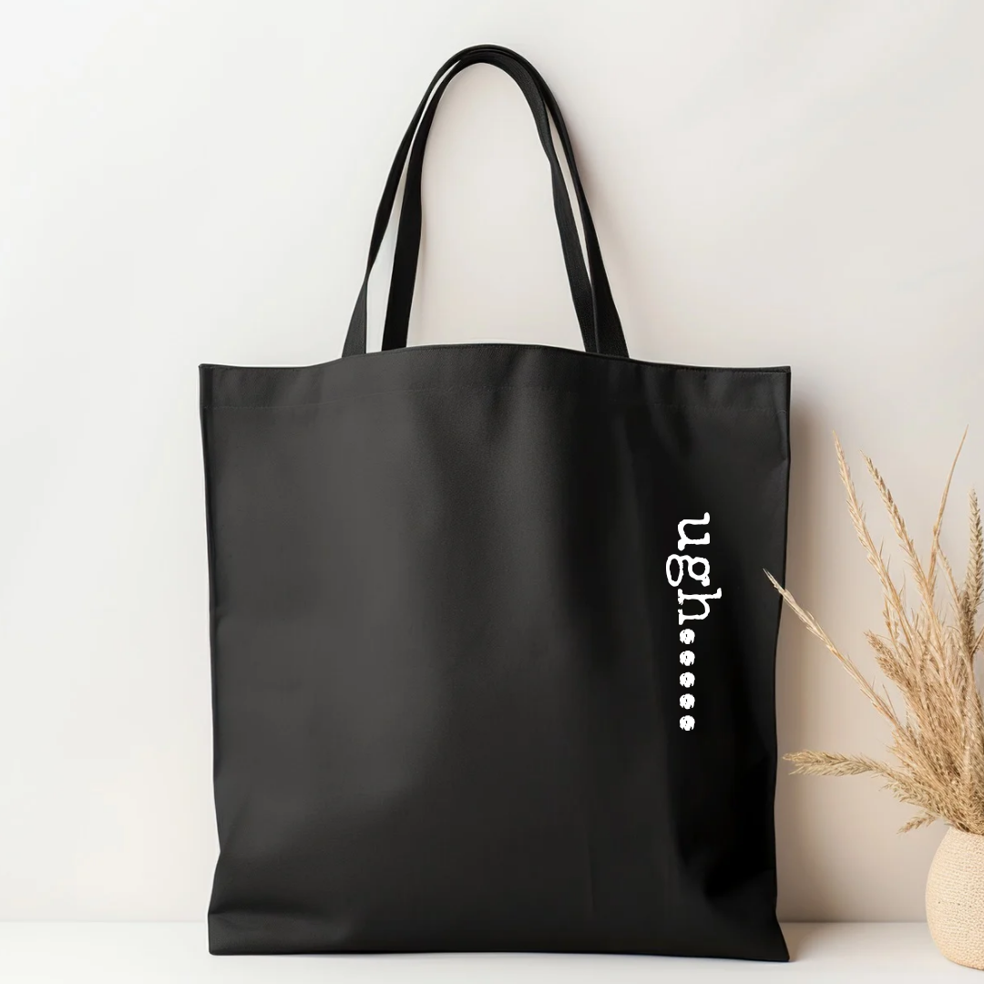 Ugh.... | Black Cotton Canvas Tote - The Pretty Things.ca