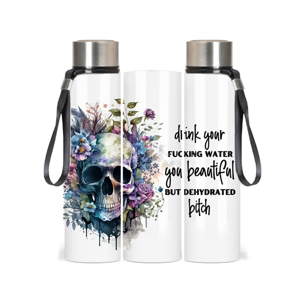 Drink Your Fucking Water (Skull) | 27oz Water Bottle - The Pretty Things.ca