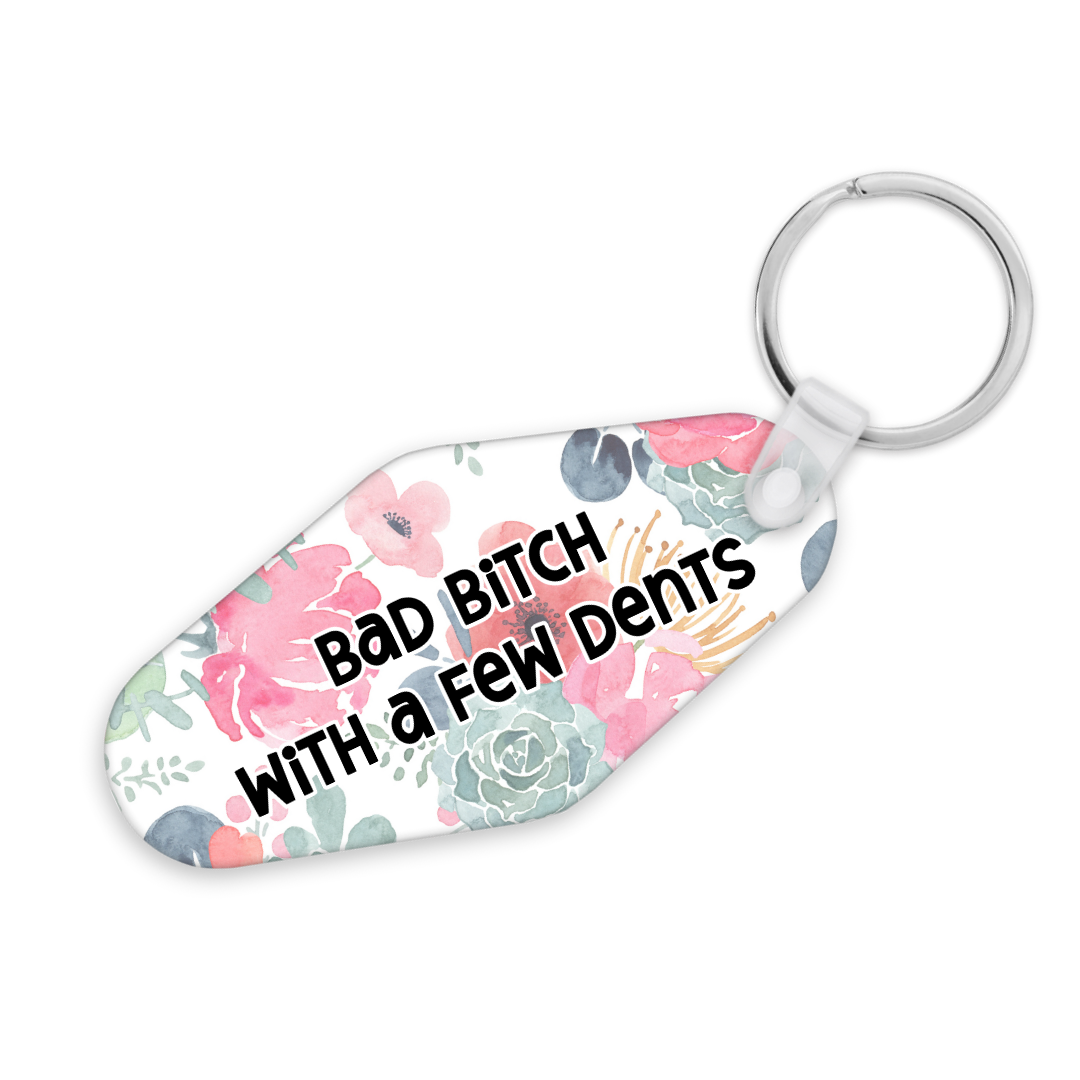 Bad Bitch With A Few Dents | Motel Keyring - The Pretty Things.ca