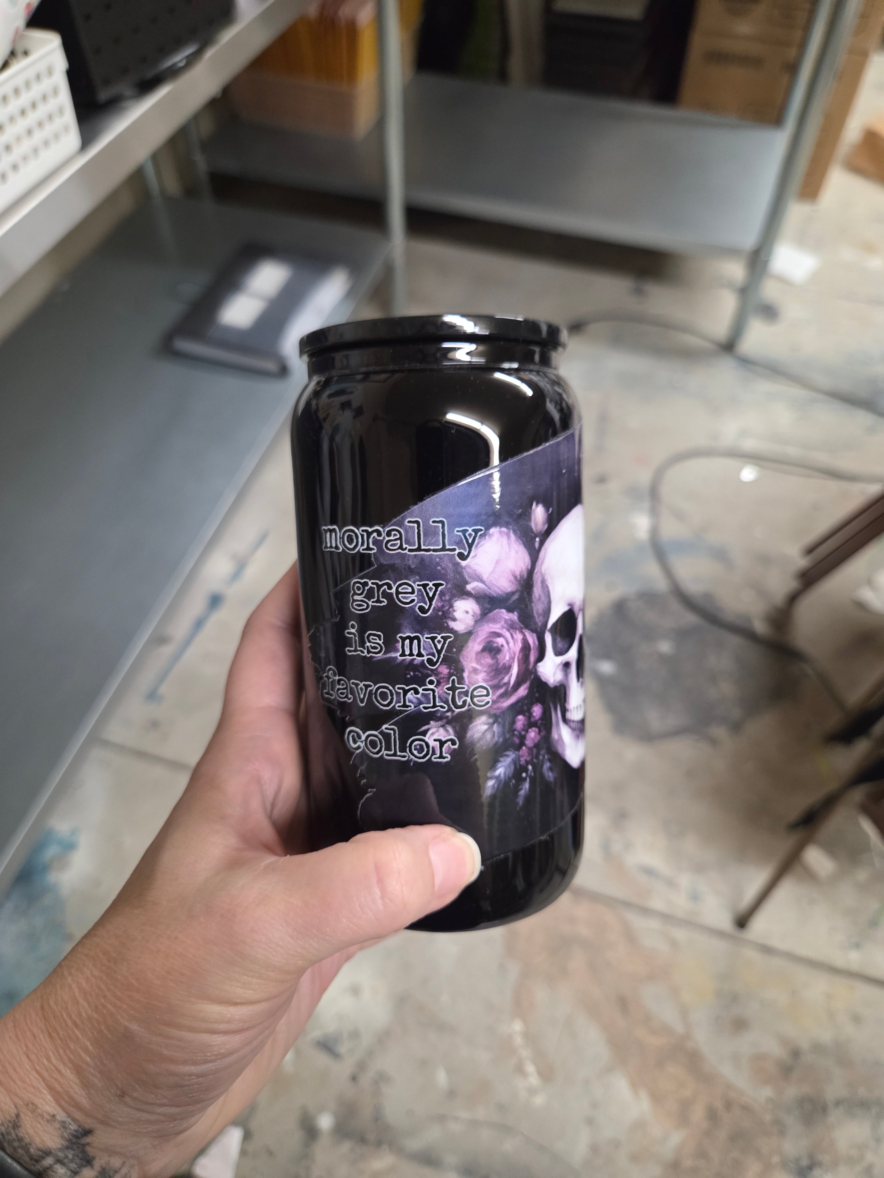Sale Black Glass Can - The Pretty Things.ca