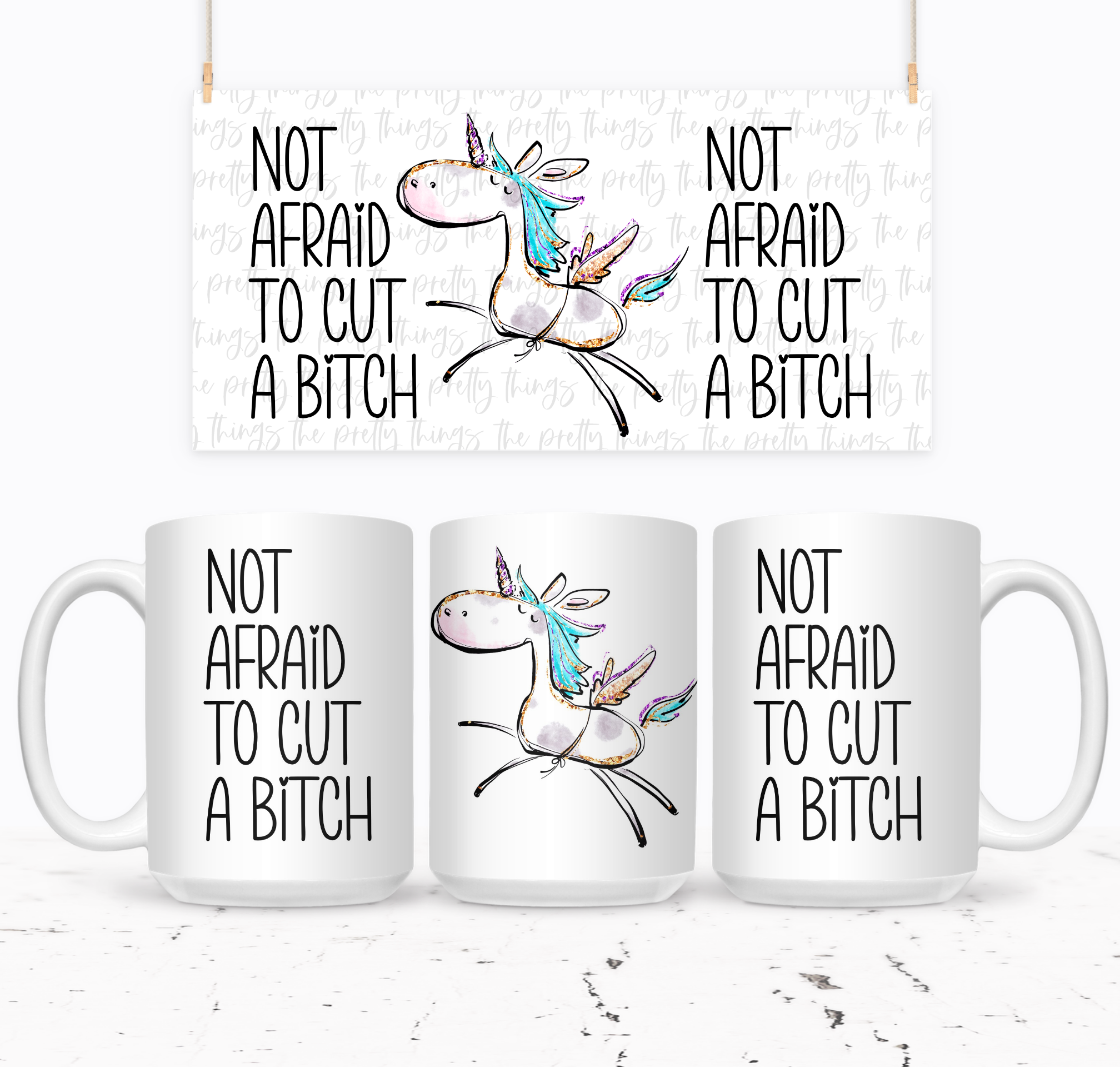 Not Afraid To Cut A Bitch | Mug - The Pretty Things.ca