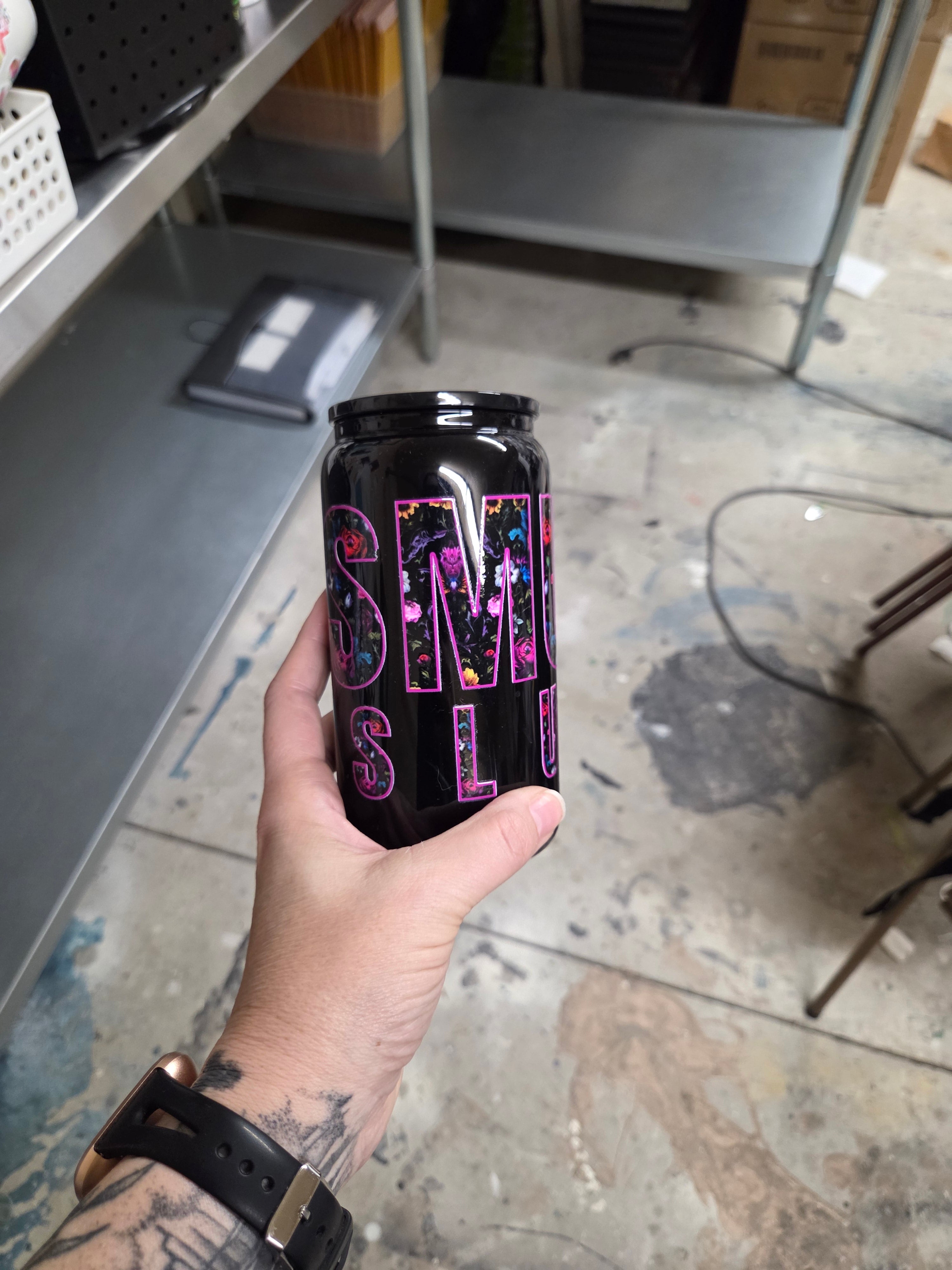 Sale Black Glass Can - The Pretty Things.ca